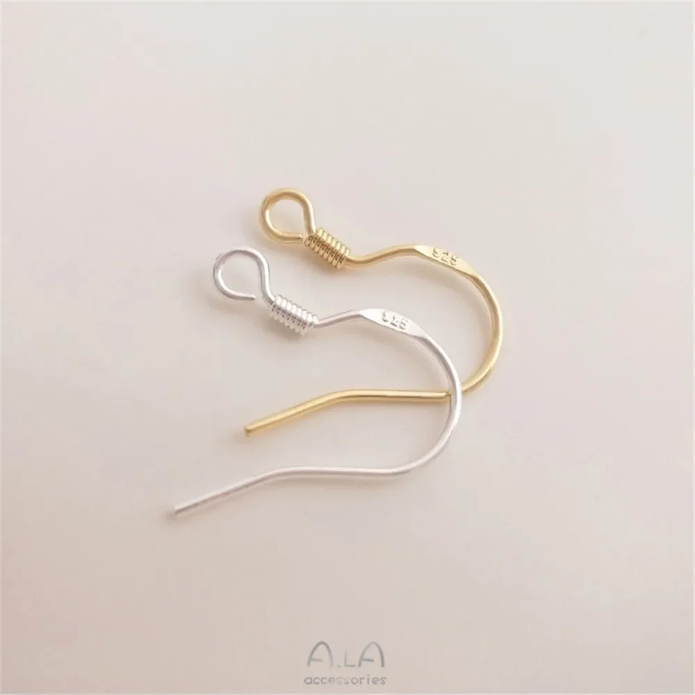 

925 steel seal 14K gold spring earring hook DIY earring accessories basic accessories gold silver earring hook material