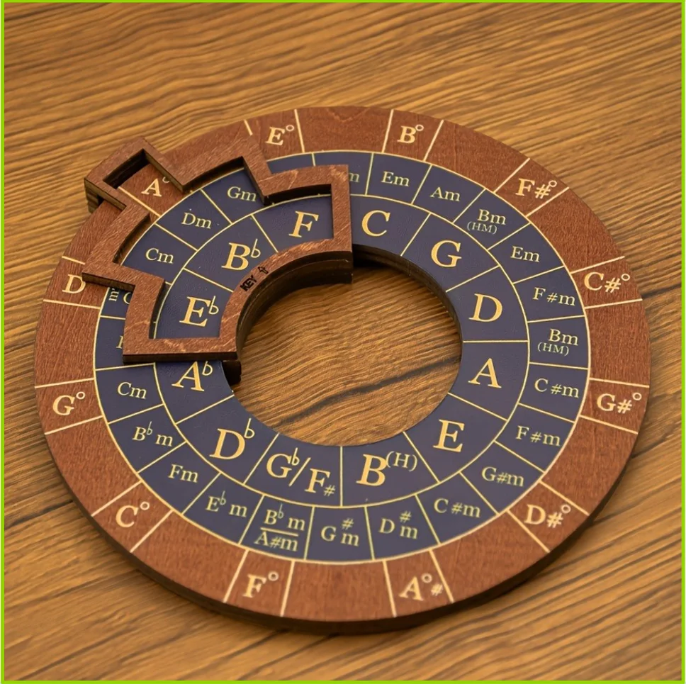 Wooden Melody Tool Round Circle of Fifths Wheel Melody Chord Tool Music Transpose Accessories For Musicians Beginners Songwriter
