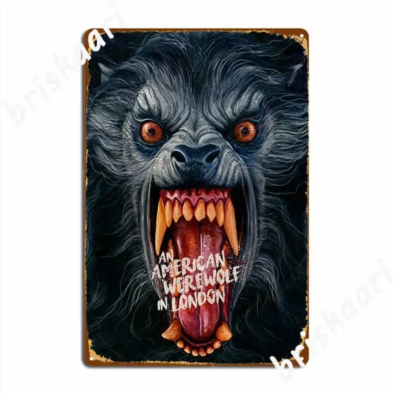 American Werewolf Metal Sign Mural Painting Club Bar Classic Wall Pub Tin Sign Poster