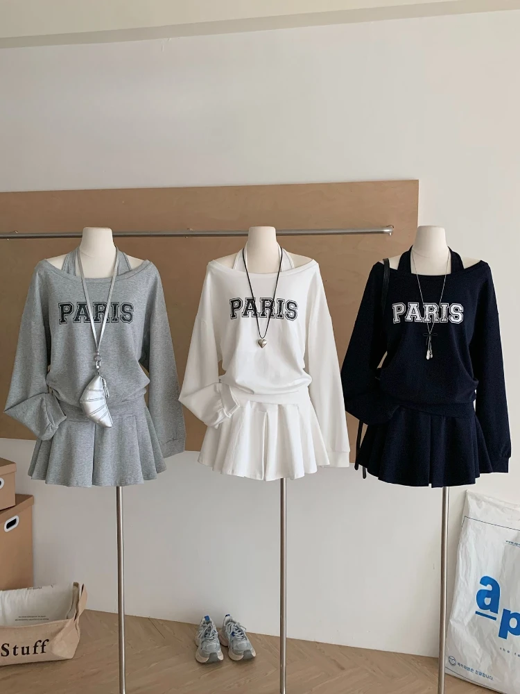 

Американский ретро сексуальный сладкий корейский модный дизайн Y2k женский костюм шикарные топы с принтом в консервативном стиле + комплект мини-юбки женская одежда