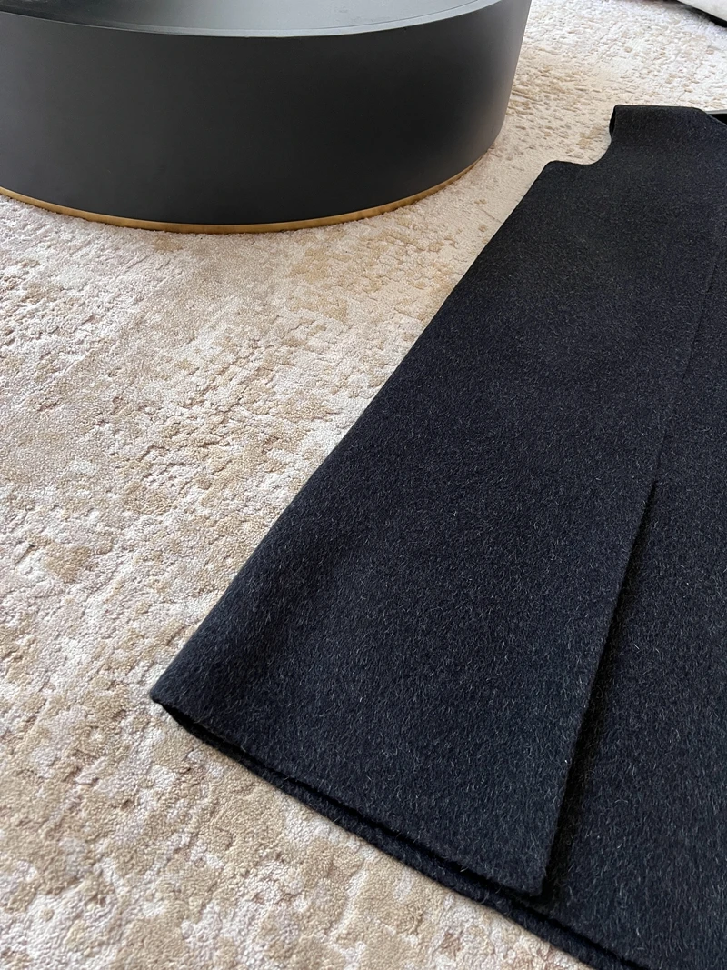 Bla Gilet di lana Svel di lusso double-face Dr Fem Ele Maternal Sle Gonna a trapezio a vita medio-alta Dr