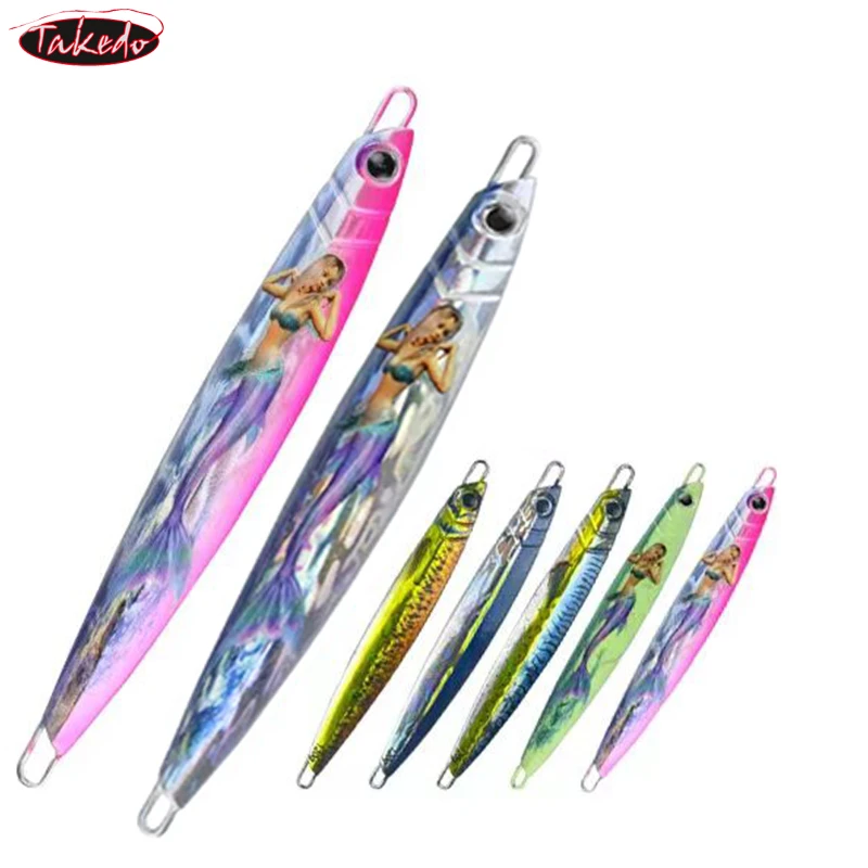 TAKEDO LS02 3D Print Jigging Lure Fast Sinking Fishing Lures Sea Fishing Luminous Casting Metal Jigs For Tuna Spanish Mackerel