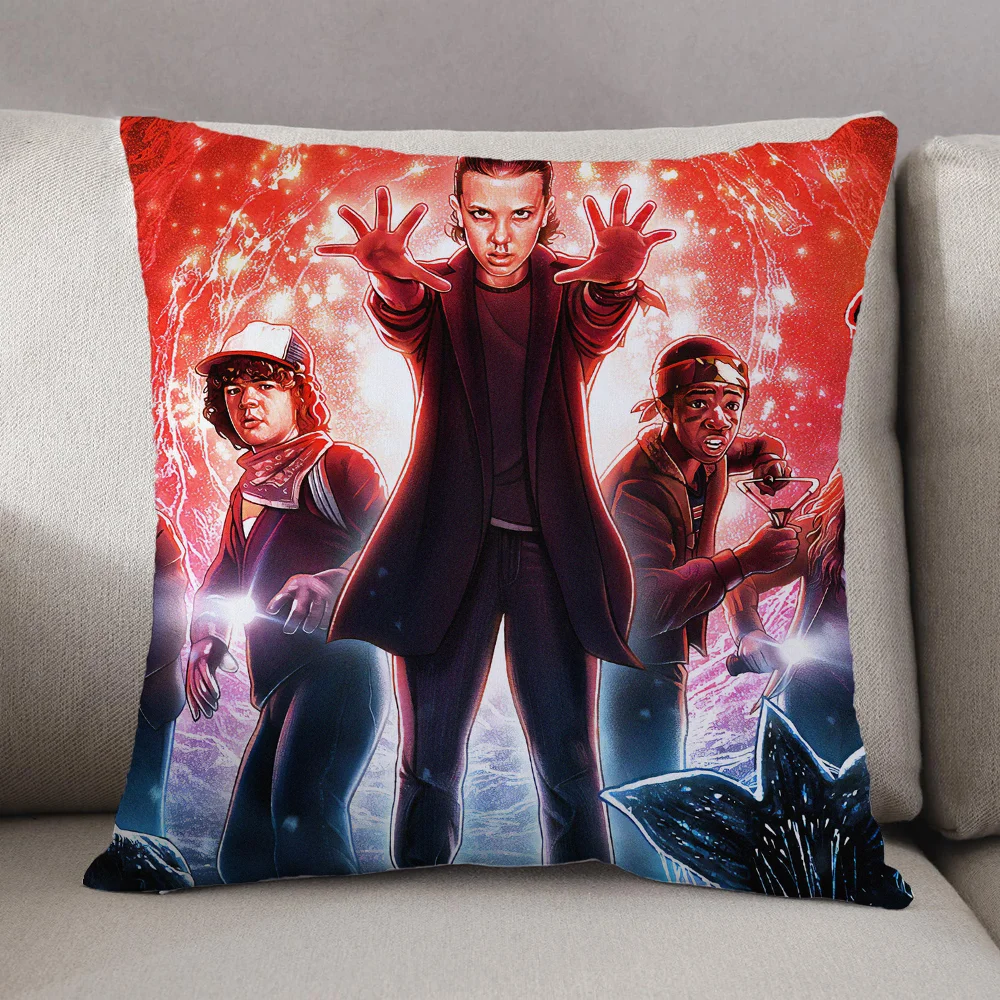 Decorazione del soggiorno Stranger Things 45x45 Fodera per cuscini Articoli per la decorazione della casa Regalo personalizzato Fodere per cuscini