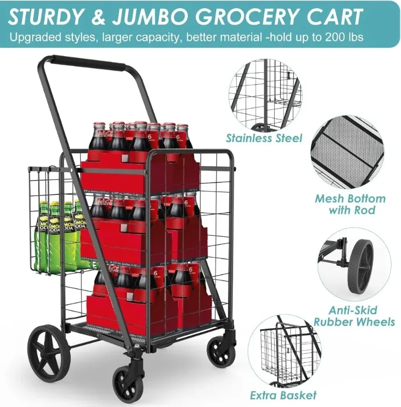 Express delivery cart for buying groceries, small cart, lightweight and foldable shopping cart