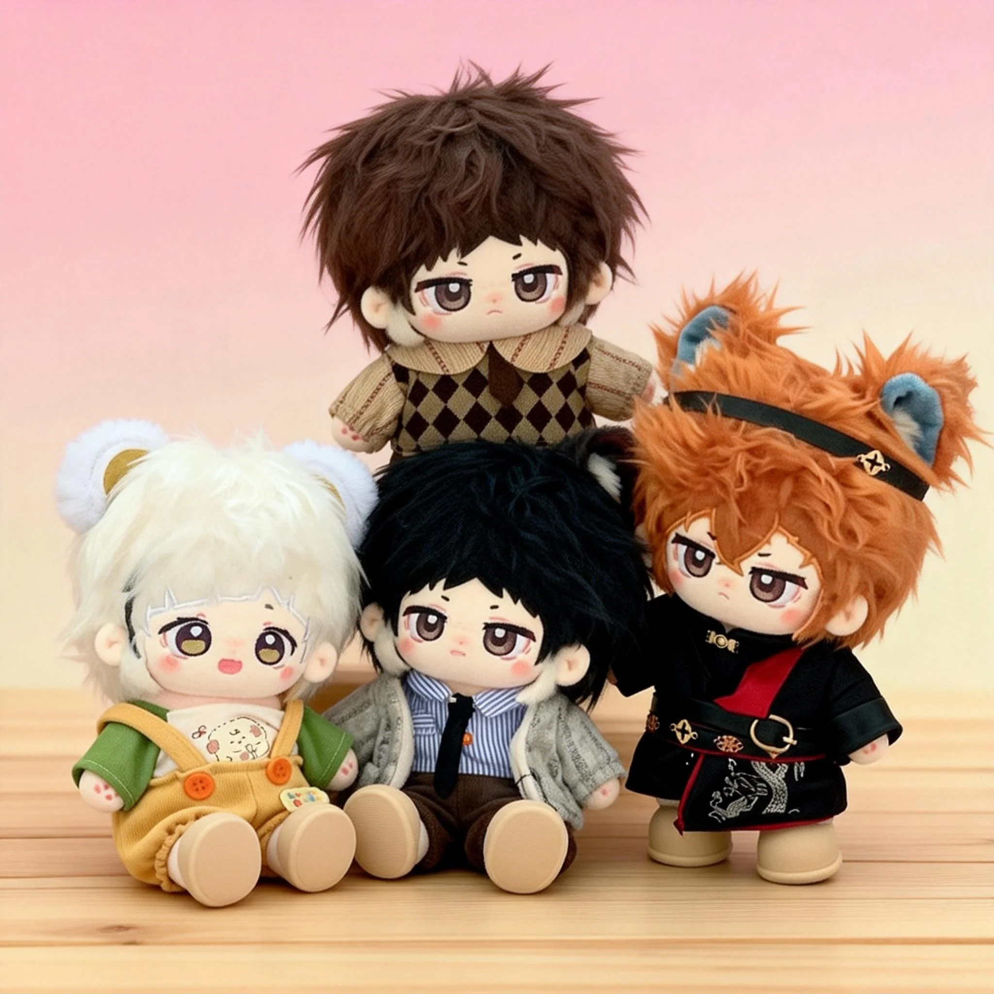 Dazai Osamu Nakajima Atsushi Edogawa Rampo Nakahara Chuuya Attribute 20CM Cute Cosplay Plush Doll Dress Up Clothes Xmas Gift