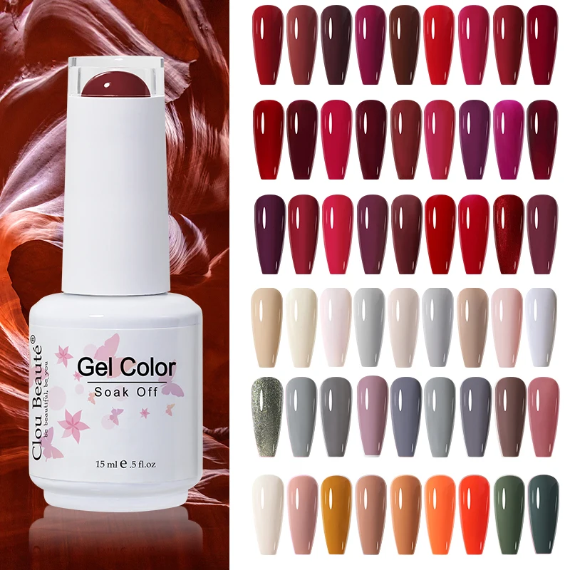 Clou Beaute 15ml Gel Nail Polish Vernis Semi Permanent Soak Off UV Nail Art Designs Manicure Gel Glossy Nail Glue Access Varnish