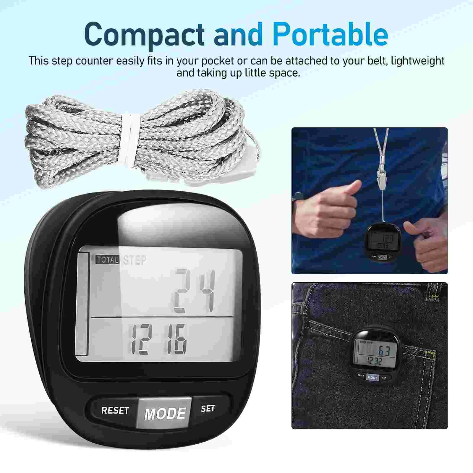 Pedometer Climbing Step Counter Clip On Hiking Walking Outdoor Pedometers For Seniors Portable Plastic Sports Fitness