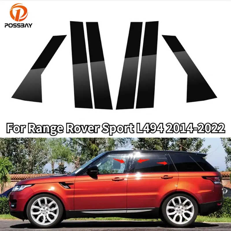 For Range Rover Sport L494 2014 2015-2020 2021 2022 Polished Pillar Posts Car Window Trim Cover BC Column Stickers Auto Styling