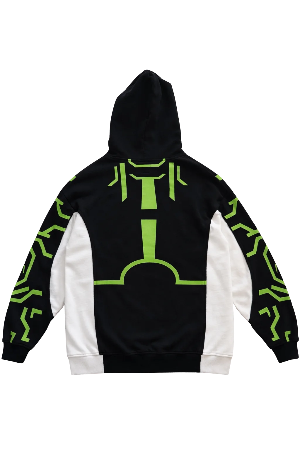 Vintage Punk Embroidery Upgrade Hoodies Casual Sweatshirt Streetwear Harajuku Black White Splicing Hoodie Unisex Men Clothing