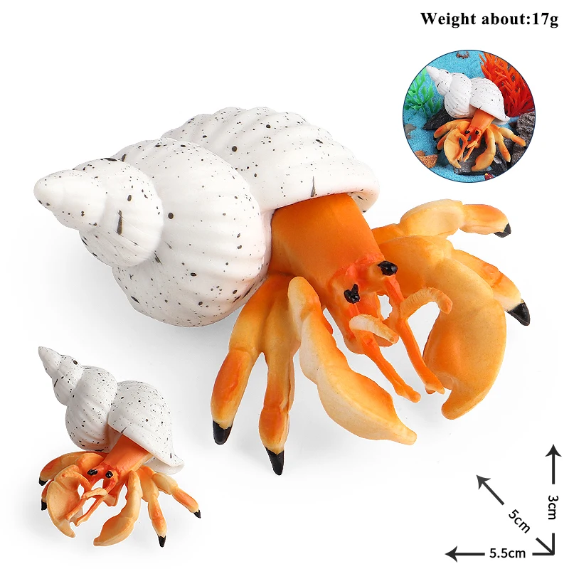 Oenux Ocean Starfish Sea Anemone Coral Jellyfish Squid Shrimp Crab Shark Animals Model Action Figures PVC Miniature Kid Toy Gift