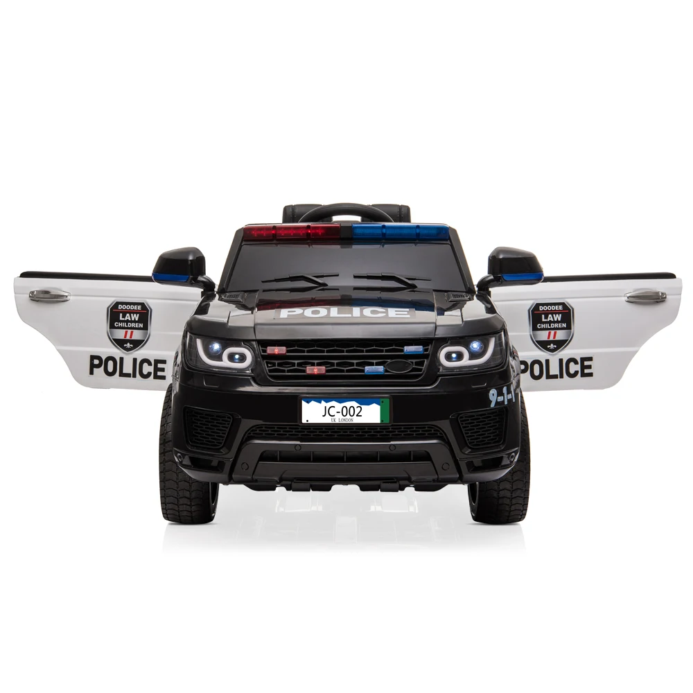 12V Kids Police Ride On Car Electric Cars 2.4G Remote Control, LED Flashing Light, Music & Horn.