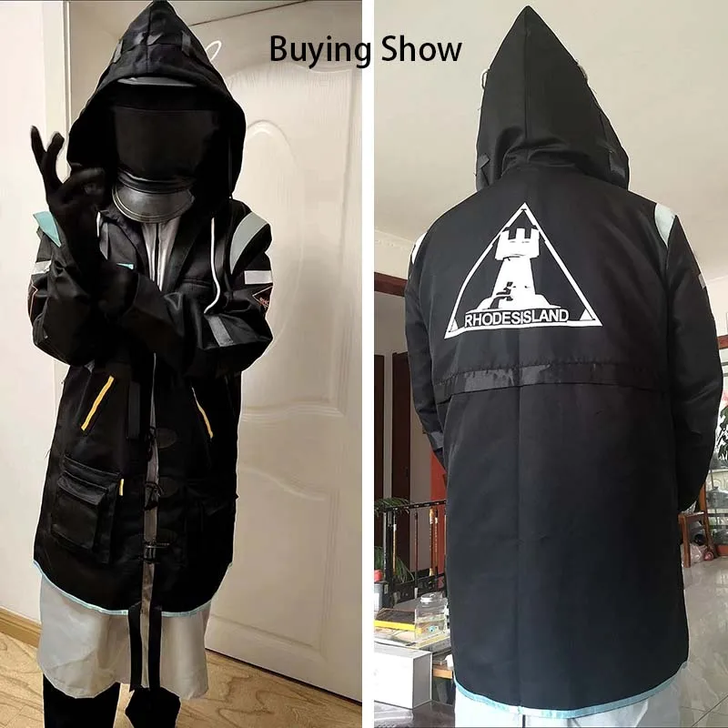 Doctor Cosplay Costume Halloween Rhodes Island  Doctor Dardblue Outfits Full Set with Pants Mask Gloves Lungmen Coins