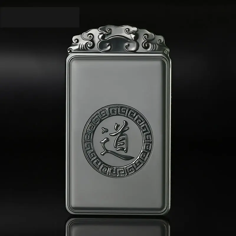 

Мужской нефритовый бренд Hetian Jade безопасный и звуковой, Dao Character Fine Carving, натуральный сапфировый кулон с надписью, двойной резной нефритовый кулон
