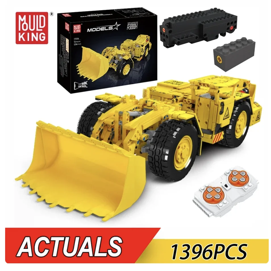 MOULD KING 17056 Technical Remote Control R3000H Mine Loader Building Block Assembly Forklift Truck Brick Toys For Kids Gift