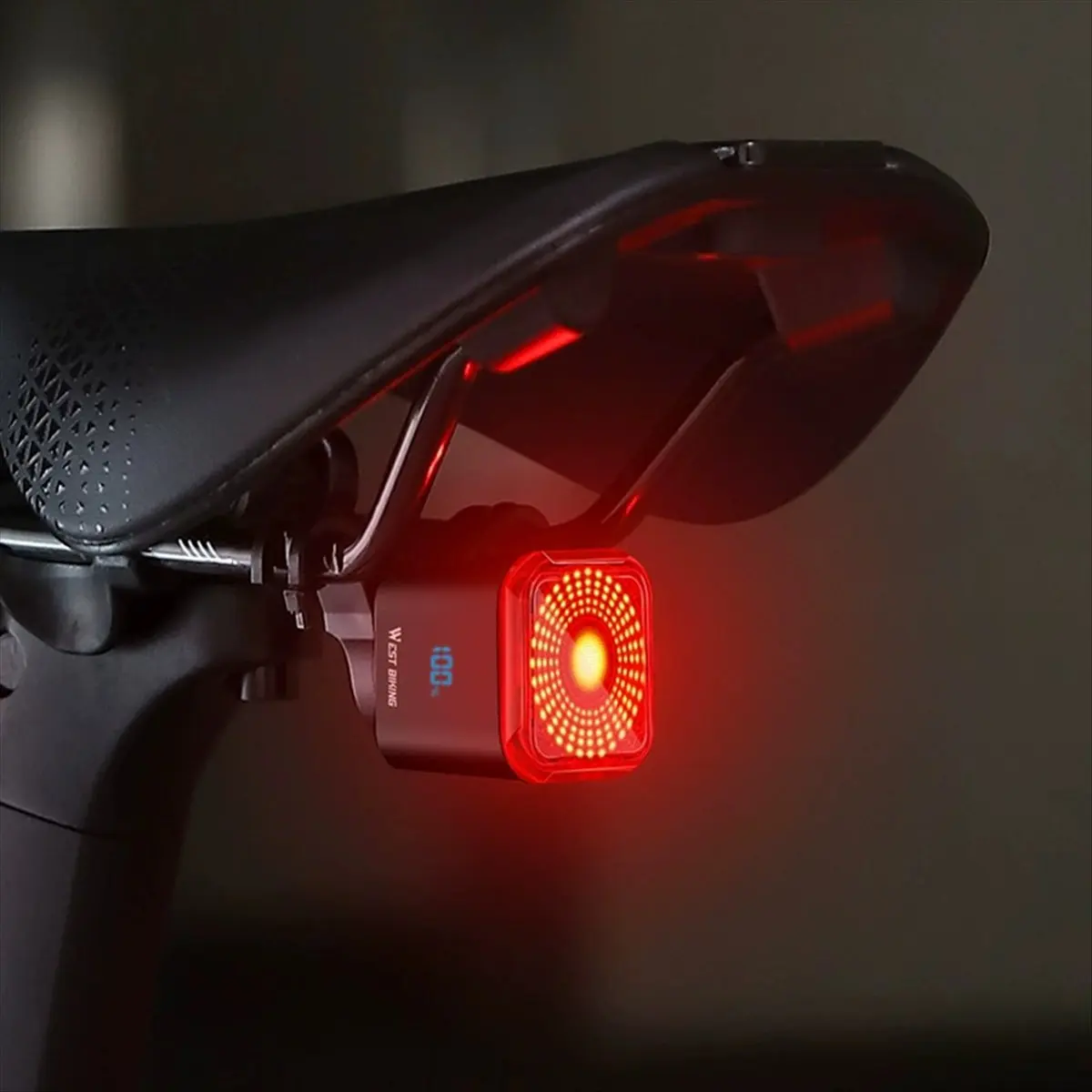 (A02R) WEST BIKING Bike Tail Light Smart Sensing MTB Road Bike Rear Light Type-C Charging Taillight Cycling Accessory Seat Post