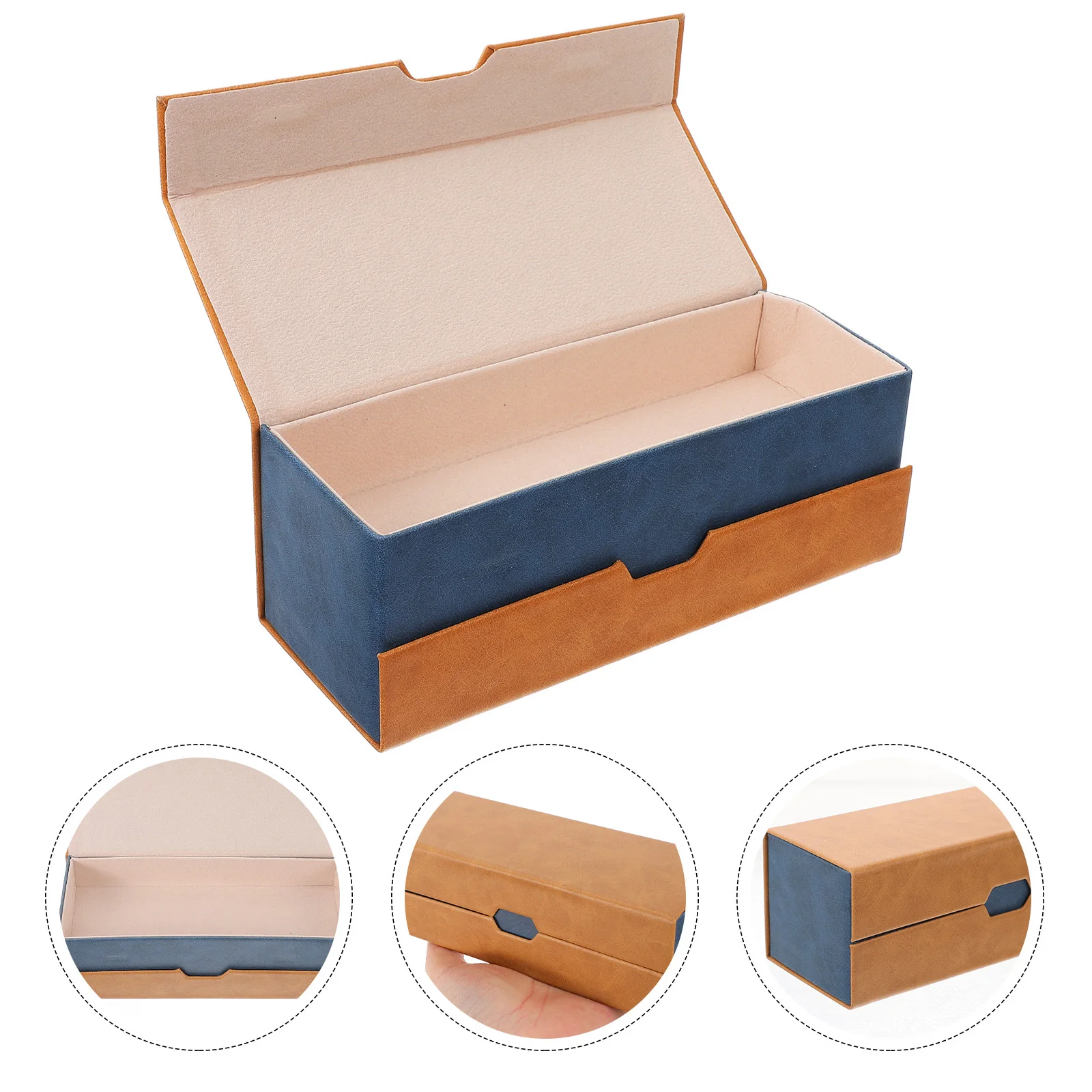 

Double-Layer Glasses Case Portable Durable 2-in-1 Travel Eyeglasses Box Sunglasses Holder Eyewear Storage Glasses Case