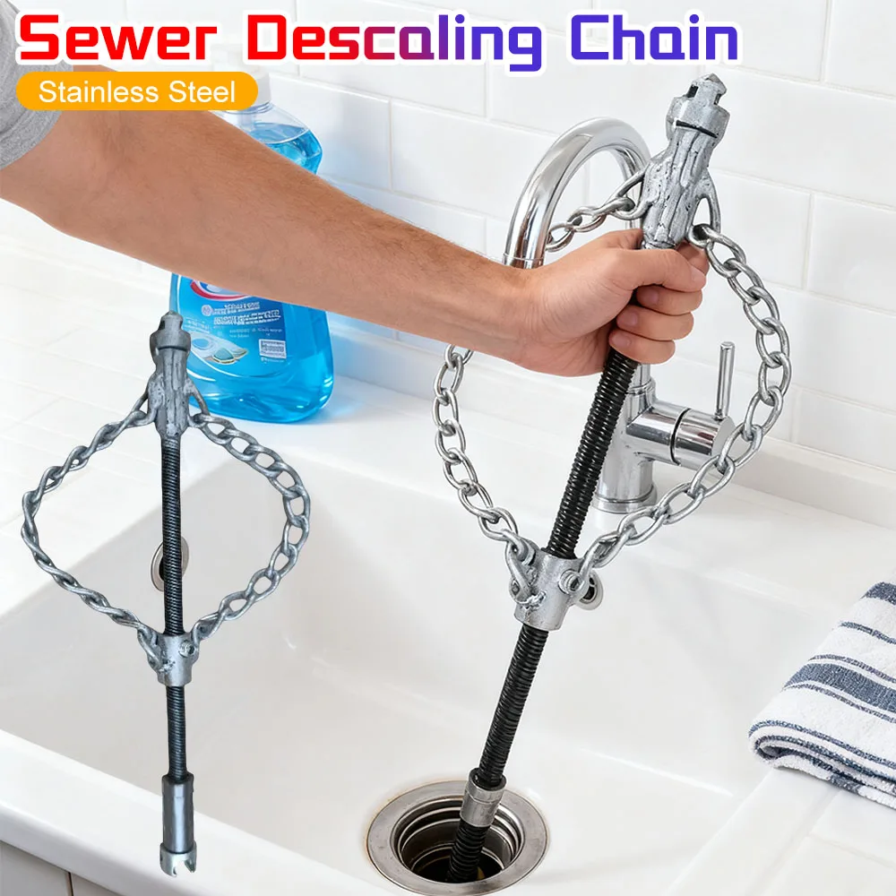 Flex-Shaft Sewer Descaling Chain 24.5cm Multi-Purpose Spring Oil Plugging Pipe Dredger Pipe Maintenance Tool Dredging Sewer Tool