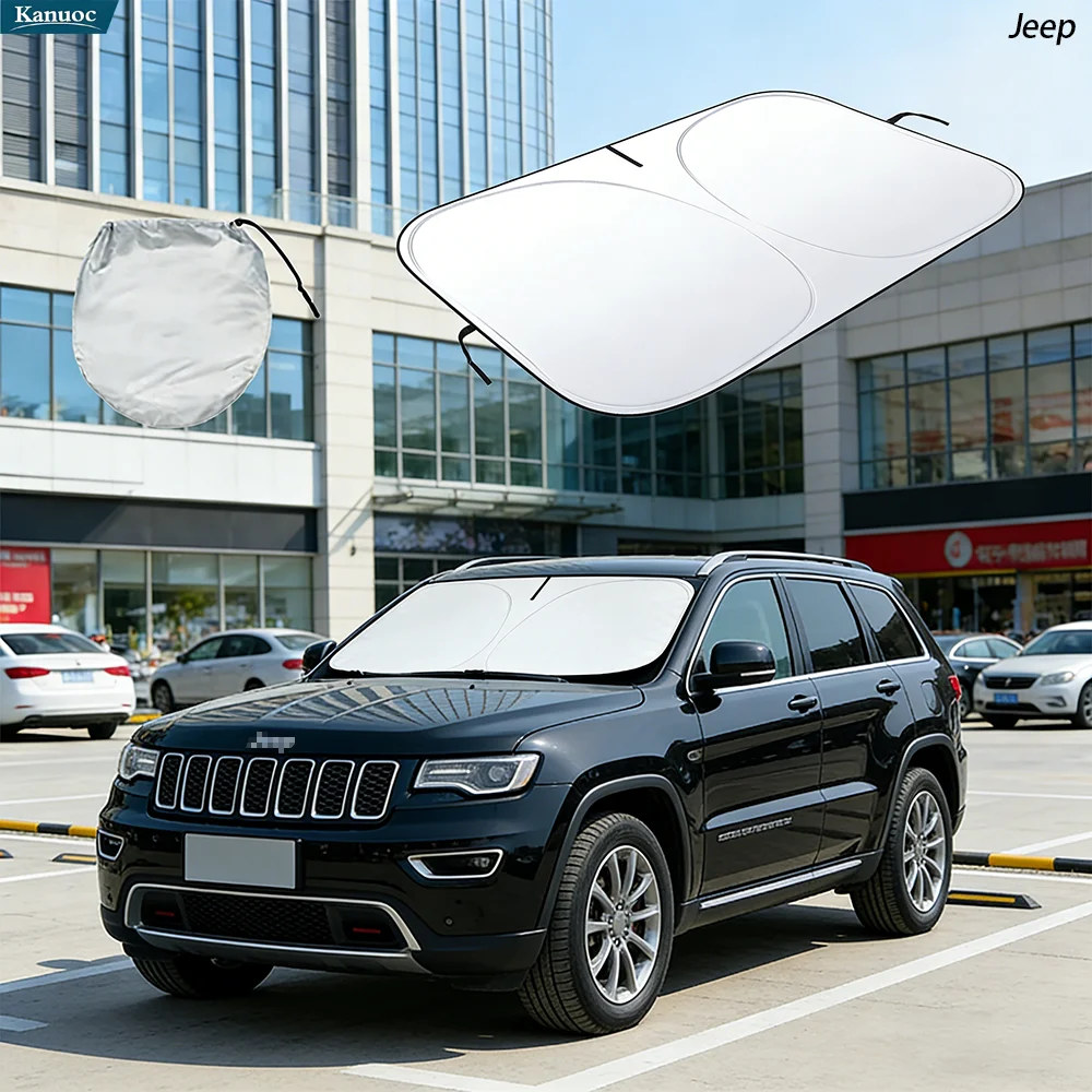 

Windshield Sun Shade For Jeep Grand Cherokee 2011-2023 Car Sunshade Sun Visor Protector Foldable Blocks UV Rays