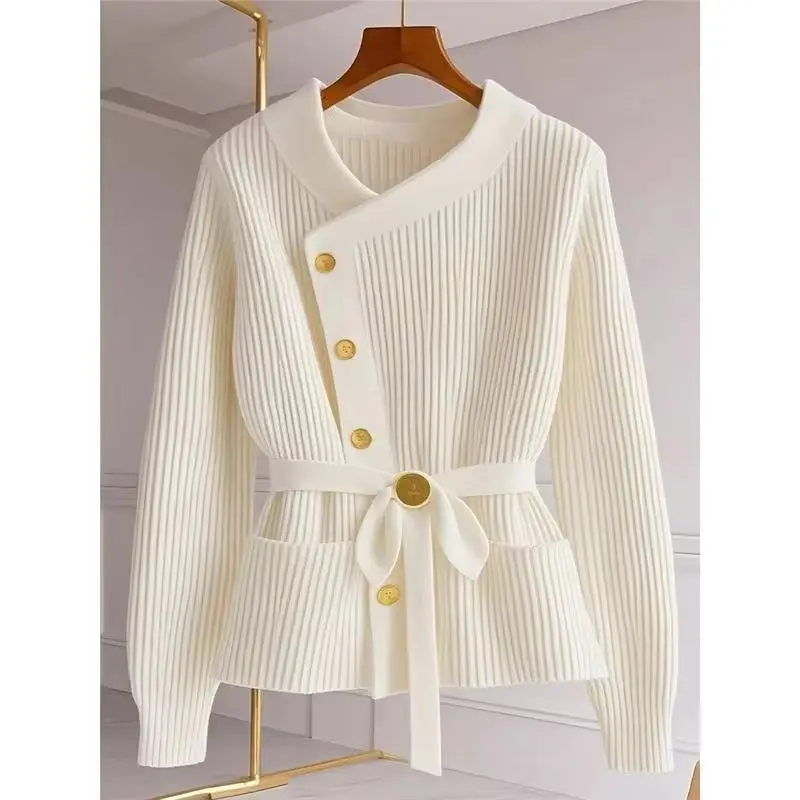 

2025 New Spring Autumn Women Cardigan Sweater High Quality Long Sleeve Casual Short Warm Knitwear Female Bottoming Shirts Tops
