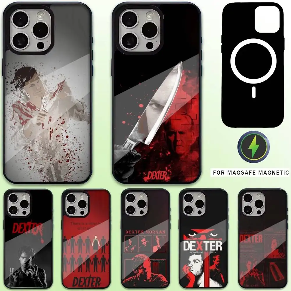 

Чехол для телефона D-Dexter M-Morgan для iPhone17,16,15,14,13,12,11 Plus, Pro Max, магнитный для беспроводной зарядки Magsafe