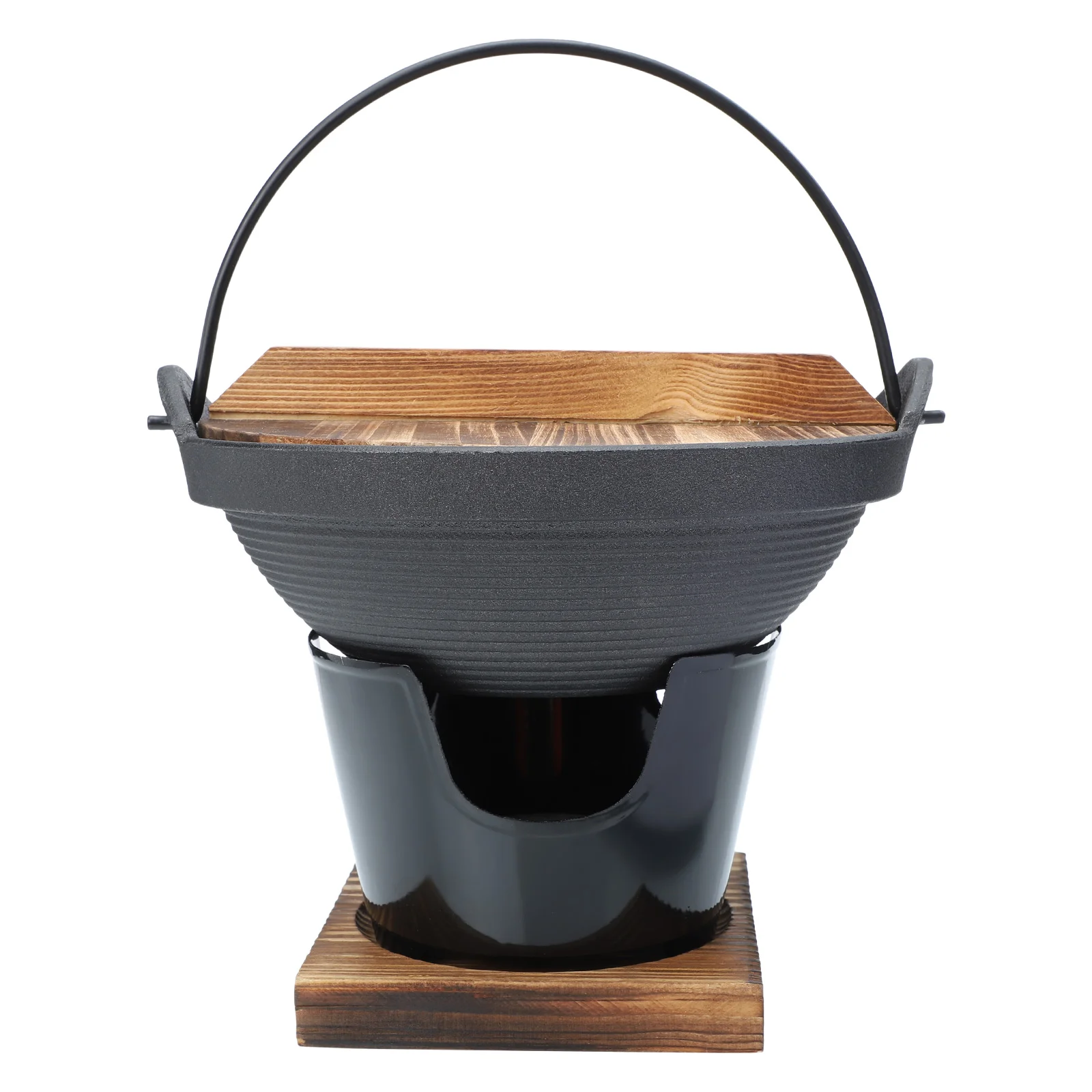 

Sukiyaki Cast Iron Hot Pot Japanese Style Non Stick Cooking Utensil for Home Camping Thick Material High Temp Resistant