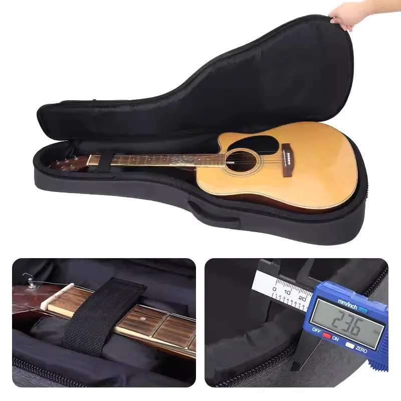 Gray Color Waterproof Electric Guitar Bag Double Shoulder Electric Bass Bag 38-41inch Guitar Gig Bag Classic Guitar Case 39inch