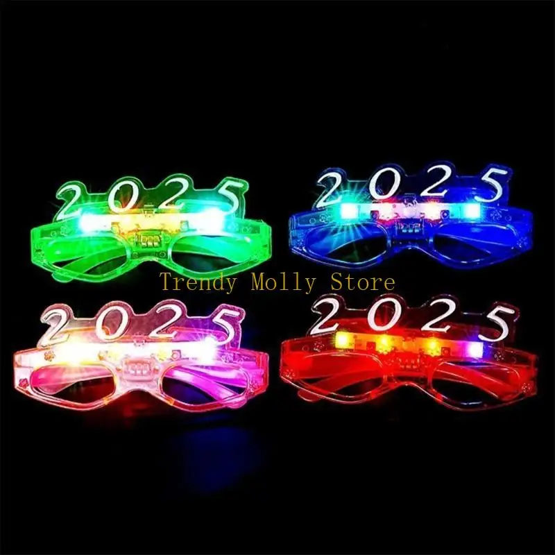 

N5KB LED Light Up Glasses 2025 LED Graduation Eyeglasses Flashing Glasses for Adult