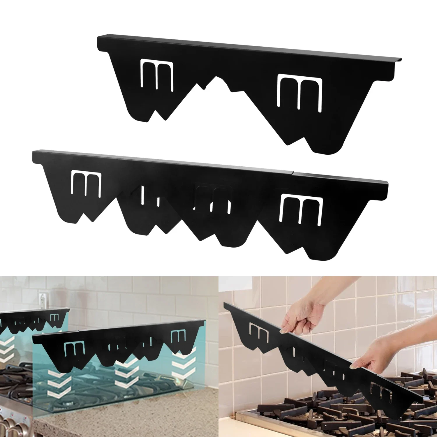 

Крышки зазоров для плиты из нержавеющей стали, регулируемый комплект термостойкой отделки размером 13,8–27,5 дюймов для зазоров в духовке и столешнице, 2 шт. (универсальная посадка)