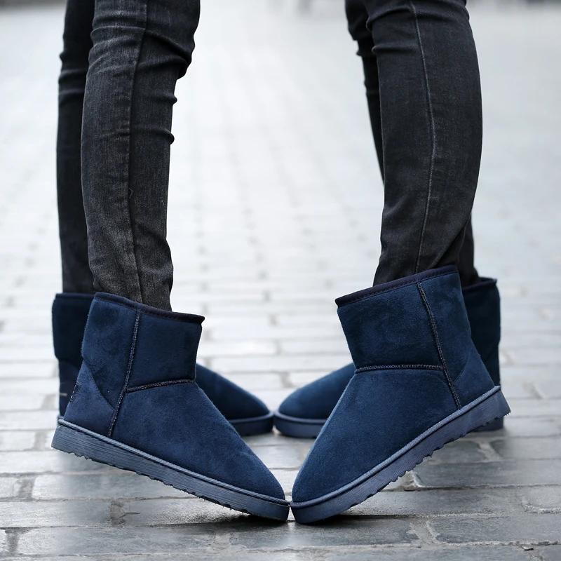 Women Cotton Shoes Warm Snow Boots Casual Shoes High Top Shoes Classic Winter Couple Style Female Classic Blue Plus Size 35-43