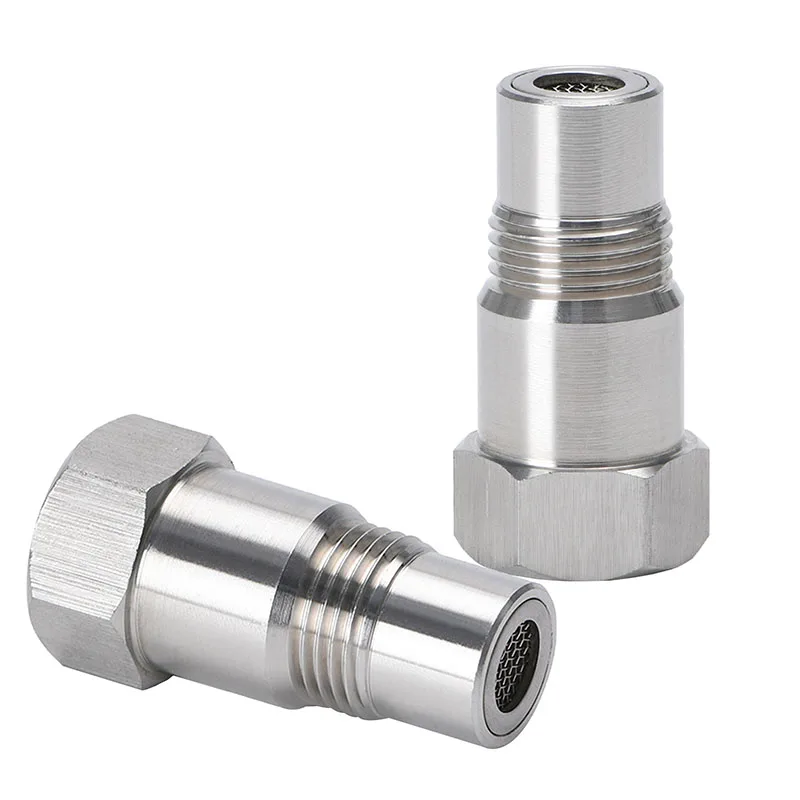 2PCS O2 Sensor Adapter,Pipe Fitting Repair Tool,Adapter Automotive M18X1.5 Silver Stainless Steel Durable Car Accessories