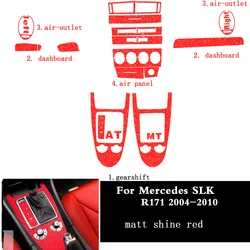 Carbon Fiber For Mercedes SLK 171 2004-2010 Car Film Interior Sticker Center Console Gear Dashboard Air Door Handle Lift Panel