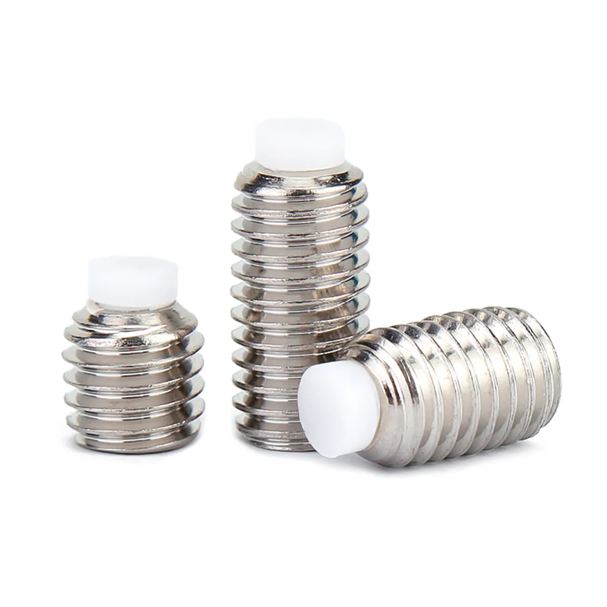 304 Stainless Steel Plastic Plunger Stop Set / Nylon Head Buffer Screw M6M8M10M12