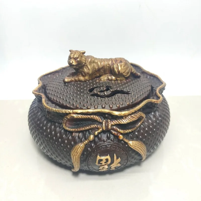 Antique Bronze Toad Ashtray Home Decorative Craft Ornament