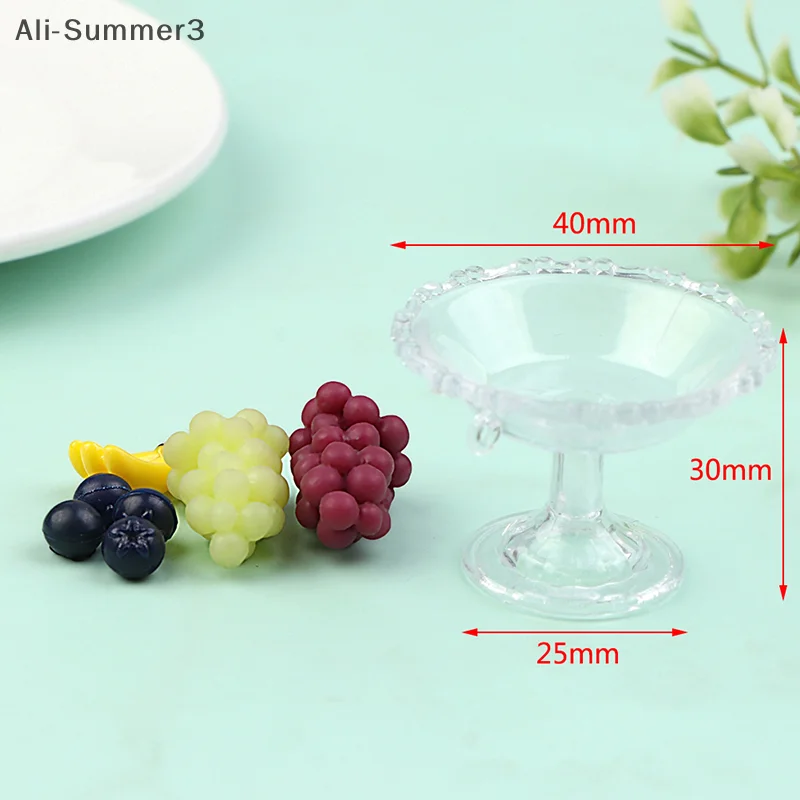 1 conjunto 1:12 casa de bonecas em miniatura sobremesa pan bolo suporte bandeja frutas com simulação frutas ornamento modelo casa decoração brinquedo