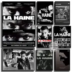 La Haine  Vintage French Movie Poster  Mathieu Kassovitz Canvas Art Print for Home Wall Decor