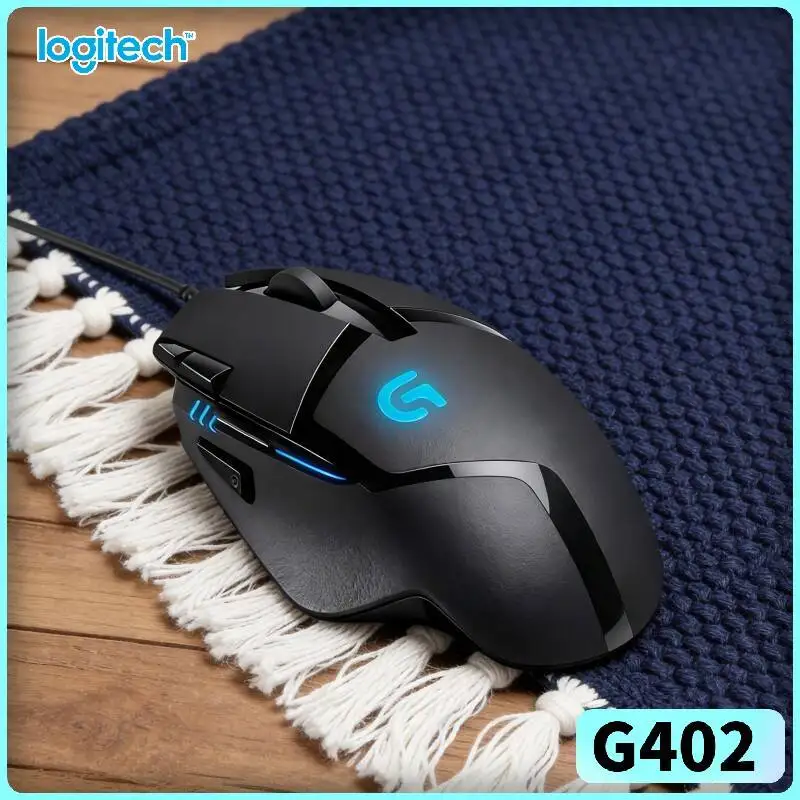 Logitech G402 Wired Mouse 8 Programmable Buttons 500+ IPS 4 DPI Levels 1ms Report Rate Anti-Slip for Gaming & Work