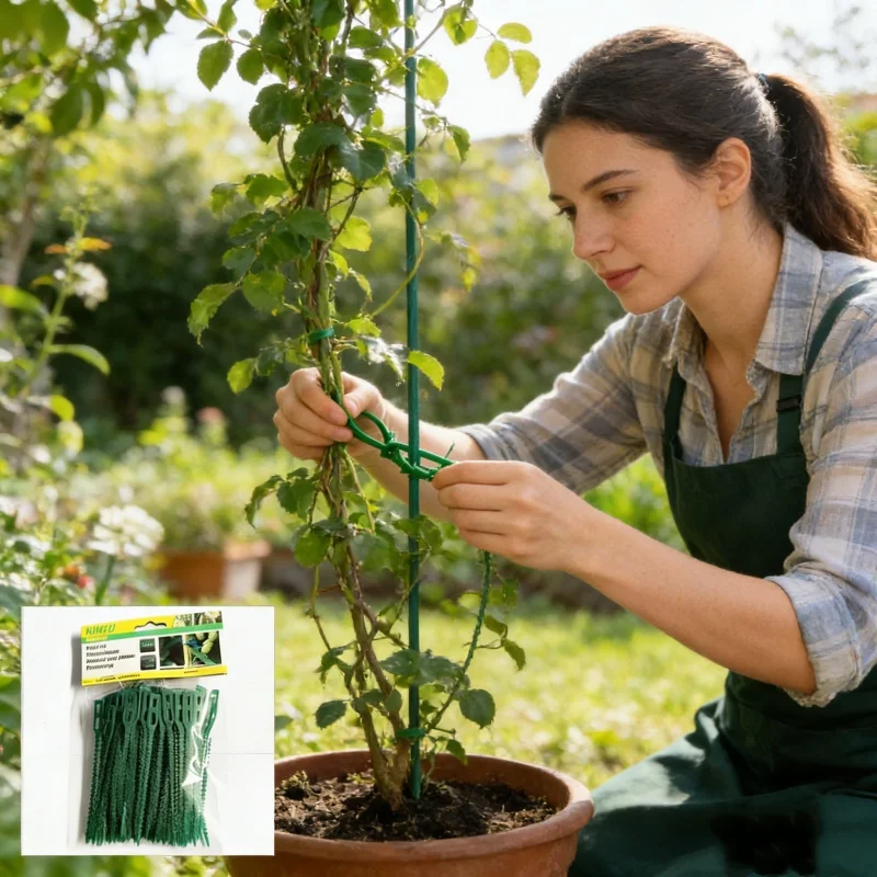 

20/50/100Pcs Reusable Garden Cable Ties Plant Support Shrubs Fastener Tree Locking Nylon Adjustable Plastic Cable Ties Tools