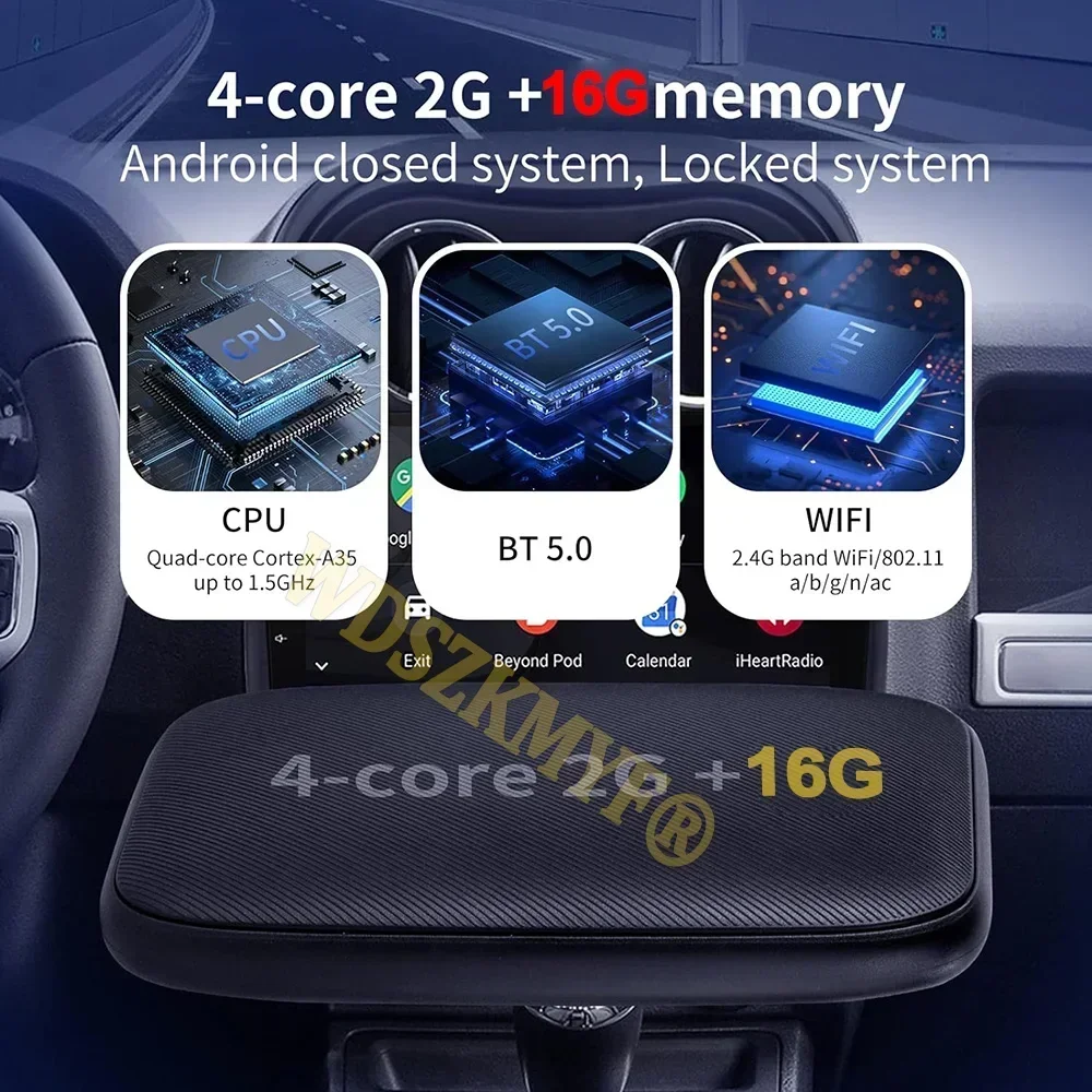 5 in 1 Carplay Ai Box Android Auto Wireless Carplay Adattatore Carplay Car Lettore multimediale Auto Connect per YouTube Netflix