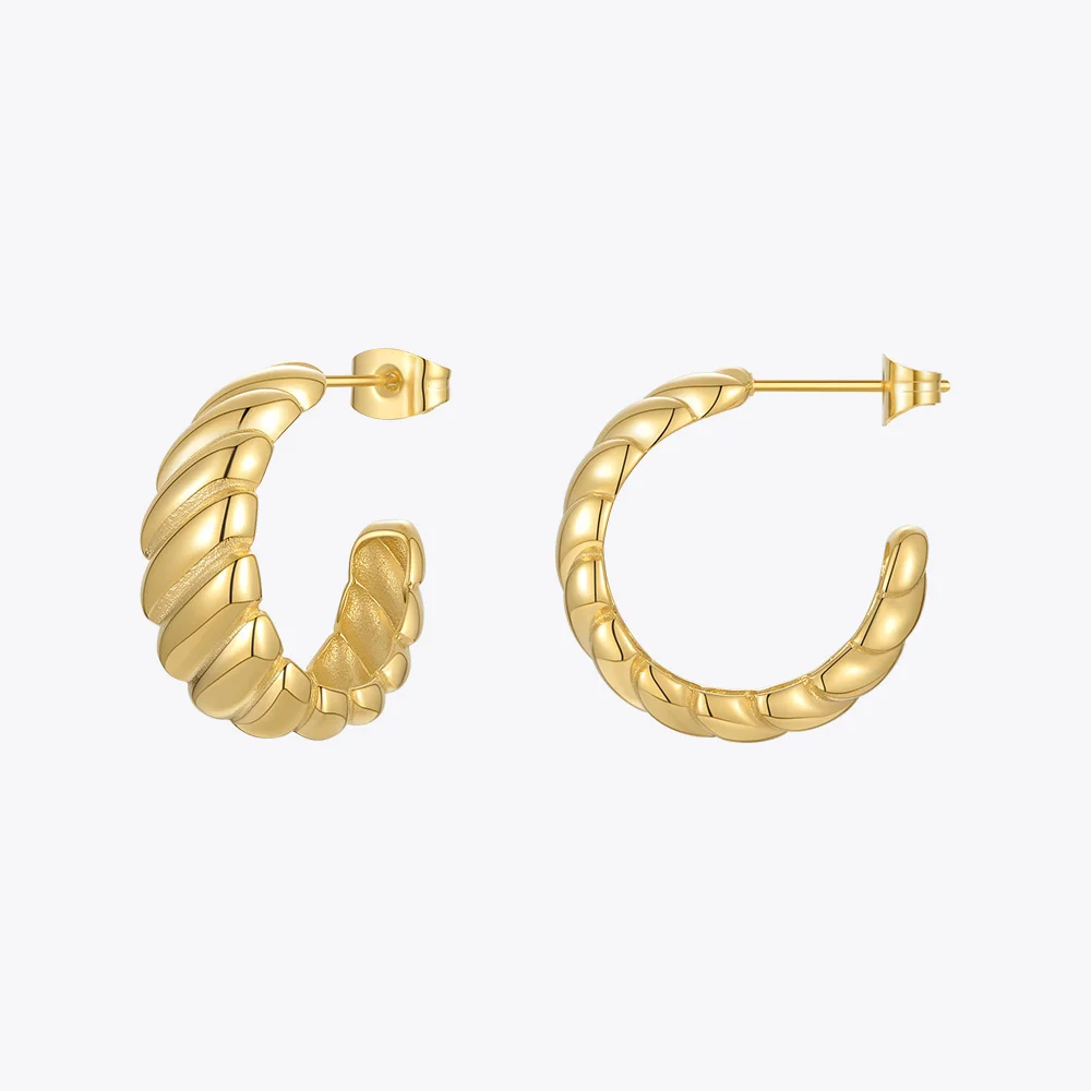 ENFASHION Lines Stud Earrings For Women Gold Color Elegant Earings Stainless Steel 2021 Fashion Jewelry Gift Pendientes E211228