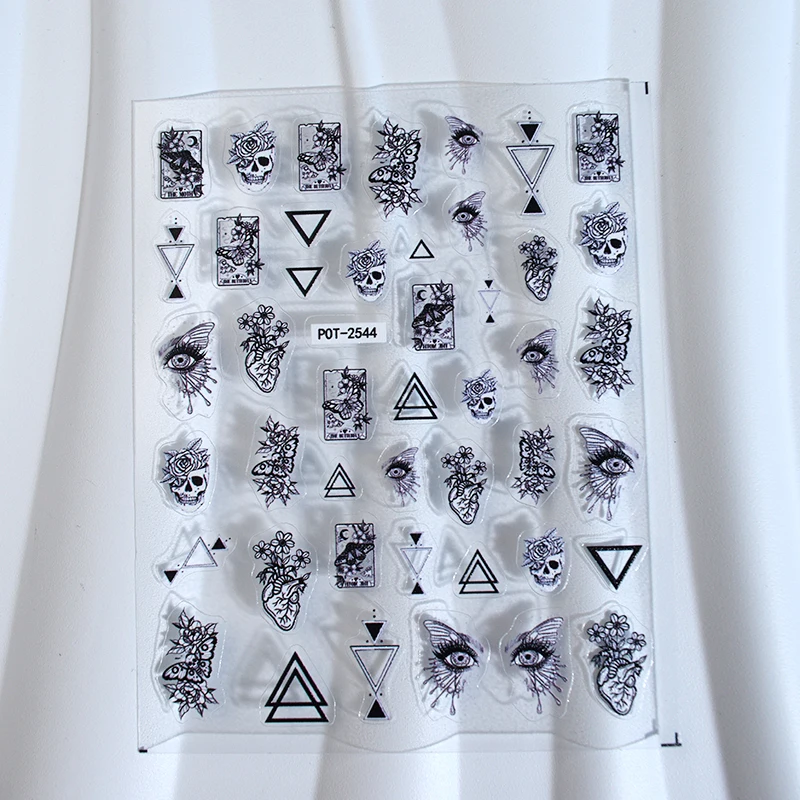 2-pcs-esqueleto-forma-geometrica-arte-do-prego-adesivos-aterrorizantes-esqueletos-coracoes-olhos-borboletas-flores-e-triangulos-ocos