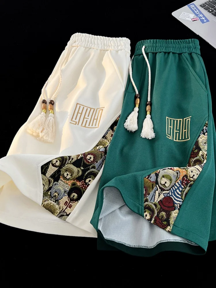 

American Retro Men's ort Pants Summer Trendy High-End Design Sensation Street Sle Straight Casual Five-Pointed Pants