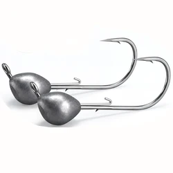 5pcs/lot 0.7g 1g 1.8g 2.5g 3.5g 5g Crank Jig Head Fishing Hook Barbed Fishhook Soft Worm Jig Hook for Bass Fishing