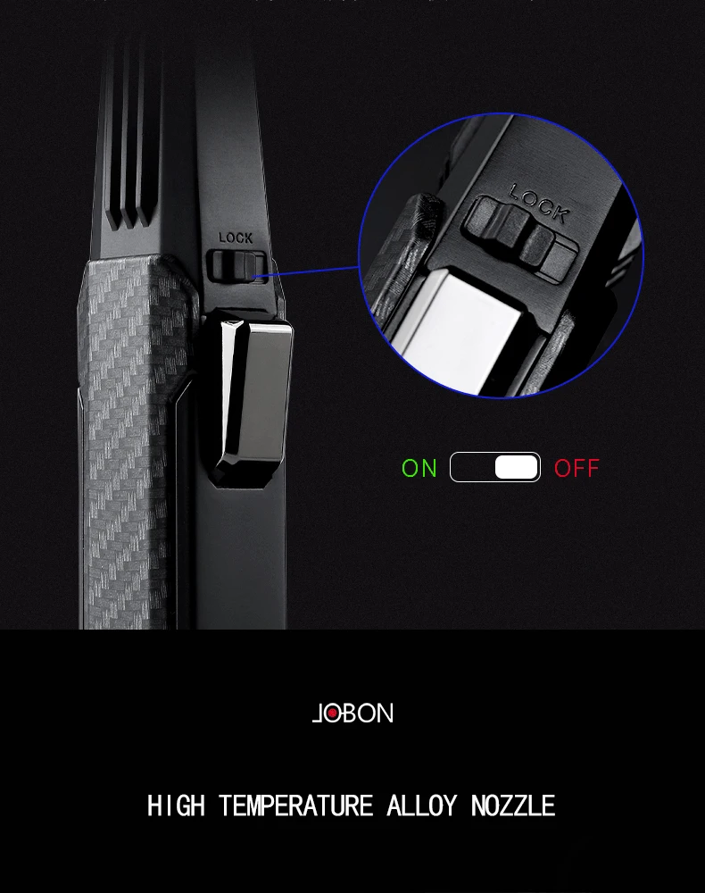 JOBON Kitchen BBQ Cigar Big Jet Flame Turbo Torch Fire Lock Adjust Nachfüllfeuerzeug ohne Butangas – Detail 10