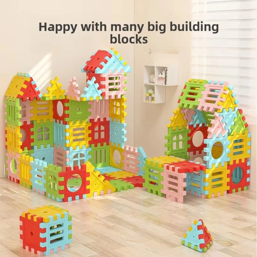 Educational Plastic Toy House DIY Assembly Construction Multi-Play Building Blocks Kindergarten Sets