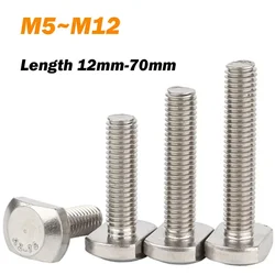 T-Slot Bolts GB37 M5 M6 M8 M10 M12 304 Stainless Steel Hammer Head Bolt T Type Hammer Head Screw Bolt For Chute Rail Miter Track
