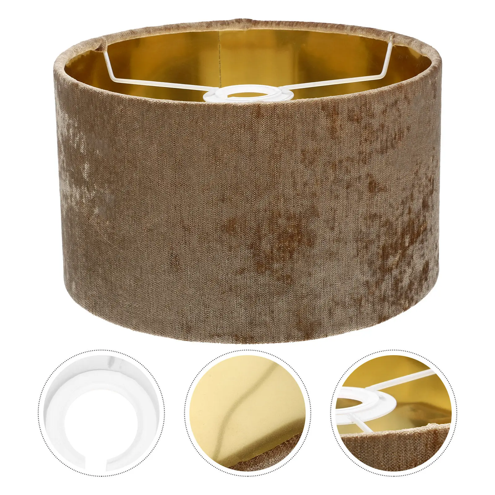 

Decorative Metal Fabric Lampshade Easy Install Sturdy Practical Soft Light Eye Protection Desk Table Floor Lamp Cover