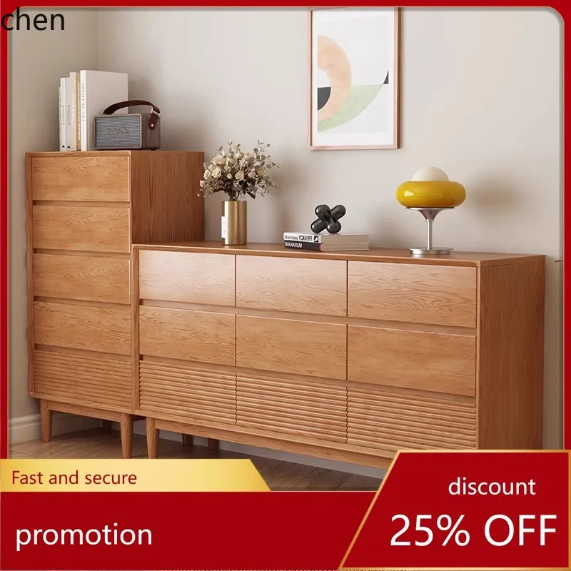 

HT Solid Wood Chest of Drawers Wall-Mounted Storage Drawer Cabinet Organizer Living Room Bedside Storage Small Cabinet