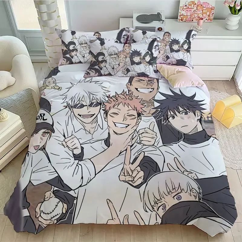 New anime spell return anime cartoon bed four-piece set student children's bedroom dormitory single bed three-piece gift set