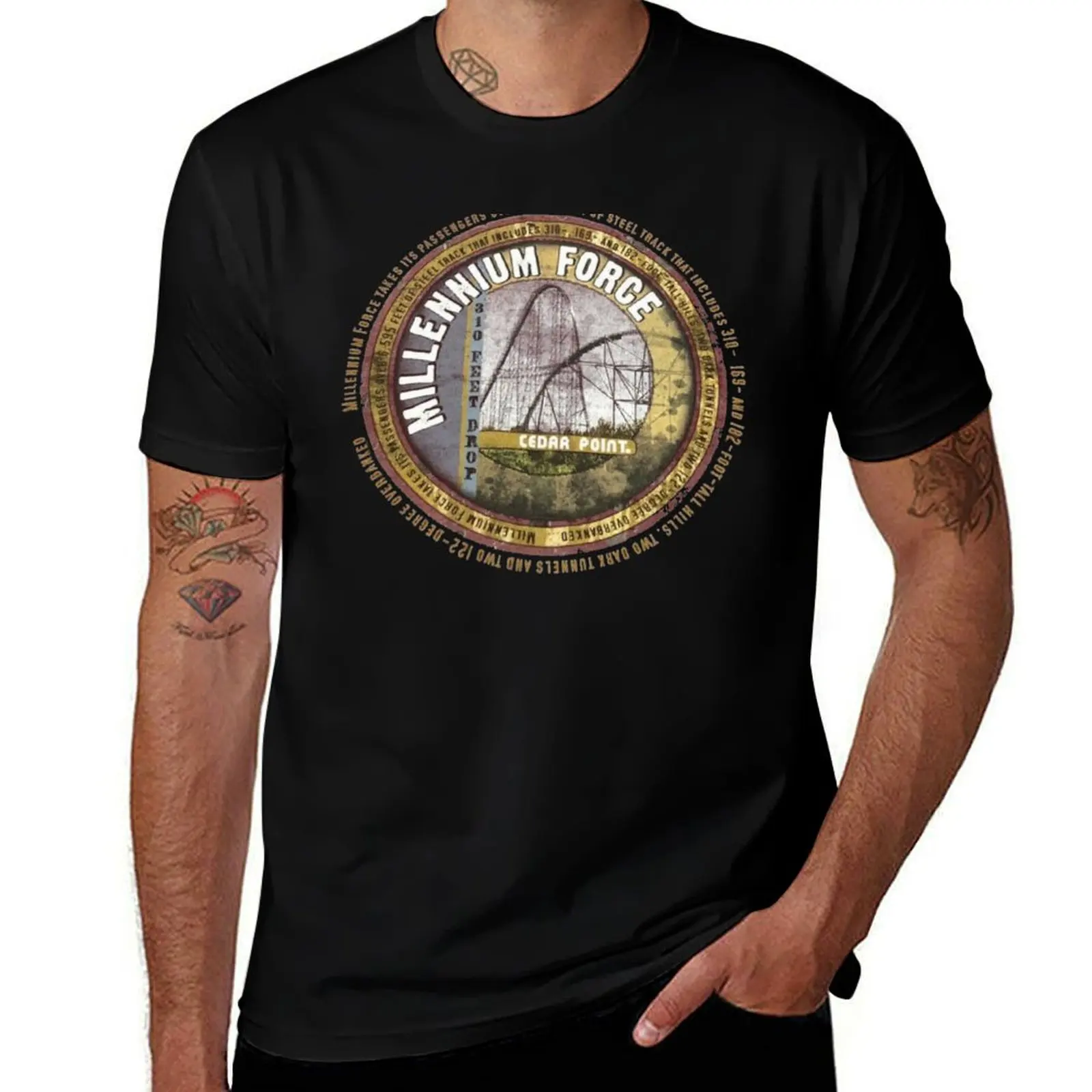 Millennium Force Cedar Point T-Shirt Casual Breathable Short Sleeve Top T-Shirt
