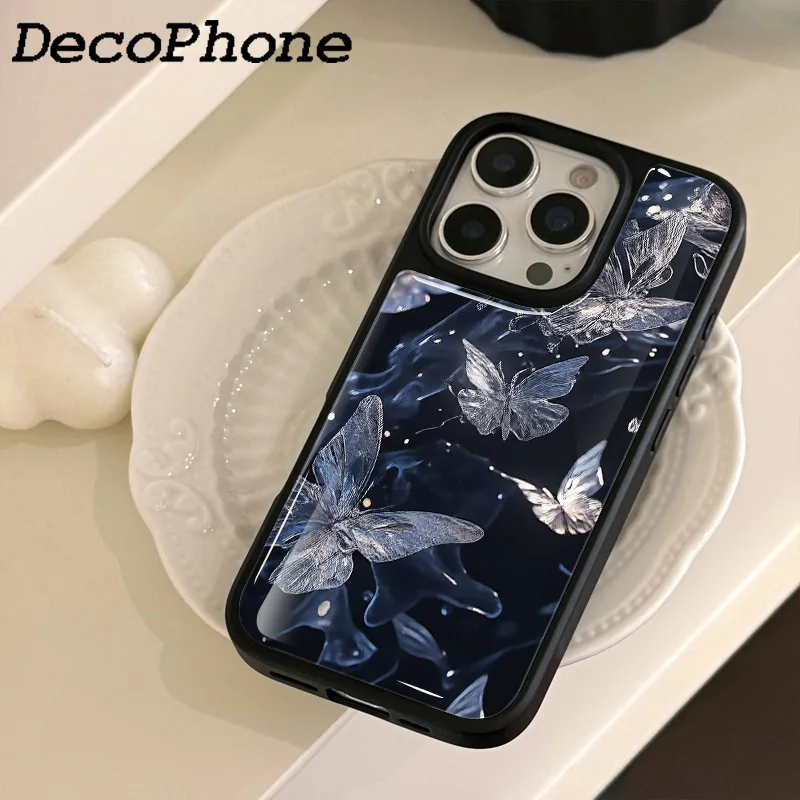 Galvanisierte Schmetterlings-Epoxy-Handyhülle, sturzsicher, FÜR iPhone 11/12/13/14/15/16/32 Pro Max AIR PLUS